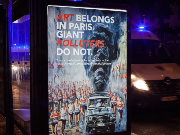 Activists Launch Guerrilla Art Campaign in Paris Against Toyota’s Sponsorship of 2024 Olympics